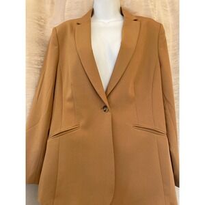 Worthington Petite Blazer Women's PL Tan Career Business Casual Jacket